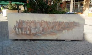Imagen del mural inicial durante el proceso de dinamización del proyecto por la memoria histórica